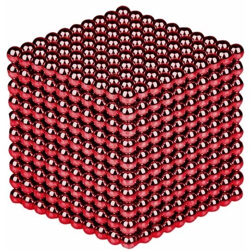 Антистресс игрушка/Неокуб Neocube куб из 1000 магнитных шариков 5мм (красный) от компании М.Видео - фото 1