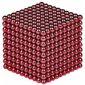 Антистресс игрушка/Неокуб Neocube куб из 1000 магнитных шариков 5мм (красный)