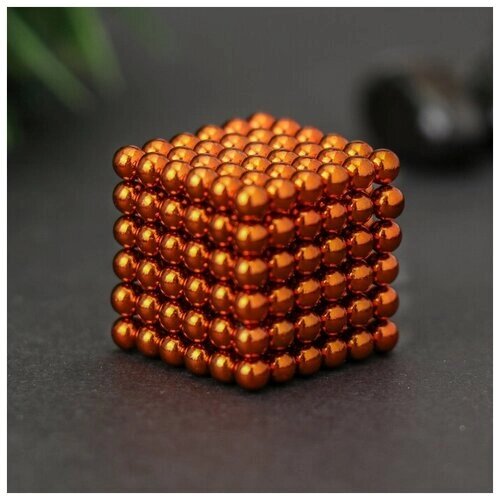 Антистресс магнит "Неокуб" 216 шариков d=0,3 см (оранжевый) 1.8х1.8 см от компании М.Видео - фото 1