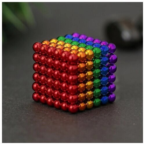 Антистресс магнит "Неокуб" 216 шариков d=0,5 см (6 цветов) 3х3 см от компании М.Видео - фото 1