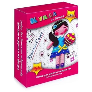 Апплика Набор для изготовления игрушки из фетра Кукла с пирожным (C3309-03) 20 см