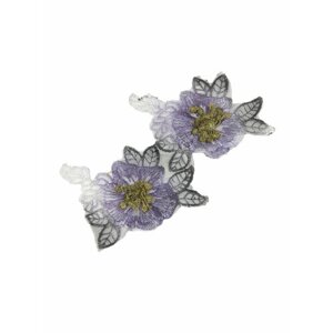 Аппликация цветы на капроне (5 шт.) B005-1 т. фиолетовый