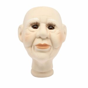 AR909 Голова для изготовления декоративной куклы 'Бабушка'фарфор 12см (карие глаза)