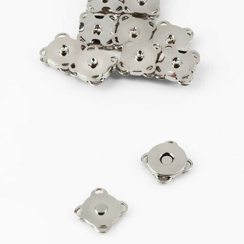 Арт Узор Кнопки магнитные пришивные, d = 10 мм, 10 шт, цвет серебряный от компании М.Видео - фото 1