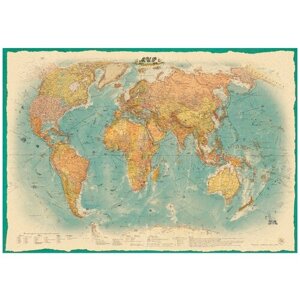 Атлас Принт Карта Мира политическая в стиле ретро 1:22 (4607051071063), 157  107 см