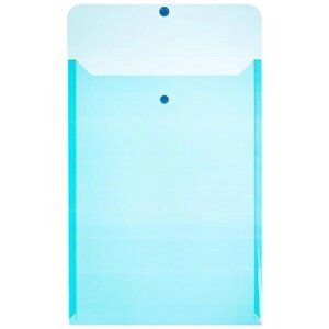 Attache папка-конверт А4 на кнопке, пластик, 10 штук, прозрачная синяя