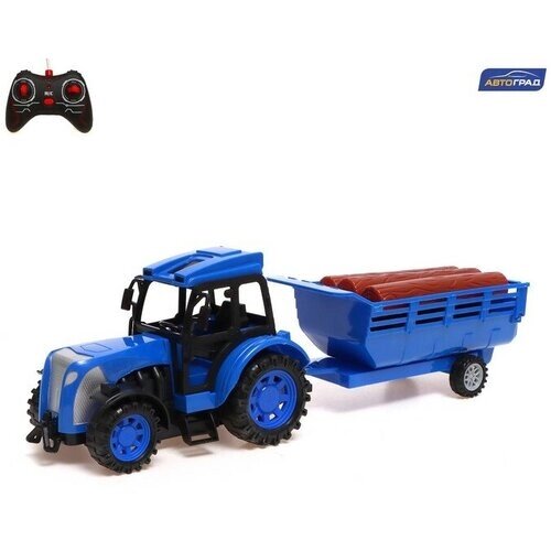 Автоград Трактор радиоуправляемый «Фермер», с прицепом, работает от аккумулятора, цвет синий от компании М.Видео - фото 1