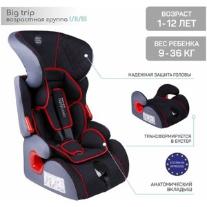 Автокресло AmaroBaby Big trip группа I/II/III чёрный/красный (AB212006BTChK/09)