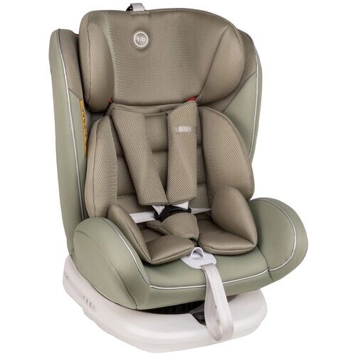 Автокресло детское от 0 до 12 лет Unix Happy Baby группа 0+1/2/3 (до 36 кг), крепление isofix, поворотная база, темно-серый