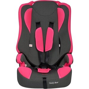 Автокресло группа 1/2/3 9-36 кг Teddy Bear без вкладыша 513 RF PINK+BLACK DOT