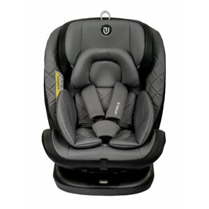 Автокресло Indigo Jovola Fuller Isofix растущее, поворотное 0-36 кг, серый, черный