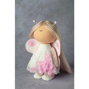 Авторская кукла "Девочка бабочка розовая" ручной работы, интерьерная