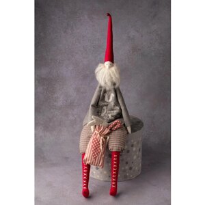 Авторская кукла "Санта Клаус серый" ручная работа, интерьерный