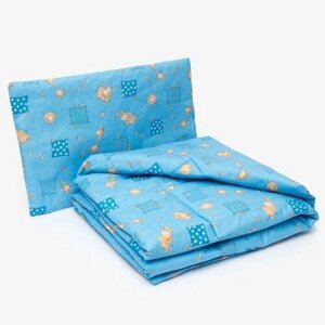 Baby-22 Комплект в кроватку для мальчика одеяло (110*140см) с подушкой (40*60 см) бязь, синтепон, микс