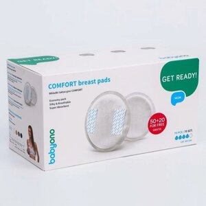 BabyOno Прокладки для груди Comfort, 50 шт. 20 шт. в подарок!35 пар)