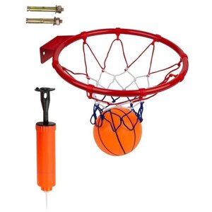 Баскетбольное кольцо для мальчиков и девочек металл / Кольцо для ловкости и меткости/ Набор кольцо с мячом и насосом