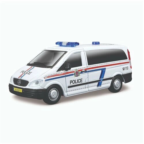 Bburago Коллекционная полицейская машинка Mercedes-Benz Vito, 1:50, белая от компании М.Видео - фото 1