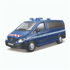 Bburago Коллекционная полицейская машинка Mercedes-Benz Vito, 1:50, синяя