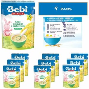Bebi Premium безмолочная каша Кукурузная c пребиотиком с 5 мес. 200 гр*9шт