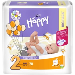 Bella Подгузники Baby Happy 2 mini 3-6 кг, 38 шт