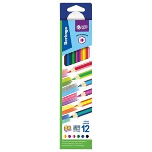 Berlingo Карандаши с двухцветным грифелем SuperSoft. 2 in 1 12 цветов 6 штук (SS03912) разноцветный