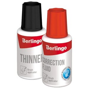 Berlingo Корректирующая жидкость Berlingo+разбавитель 2*20 мл, KR-230/251 белый