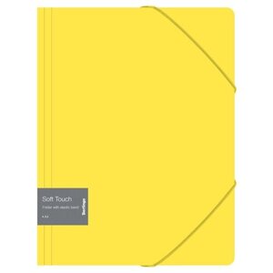Berlingo Папка на резинке Soft Touch А4, пластик, желтый