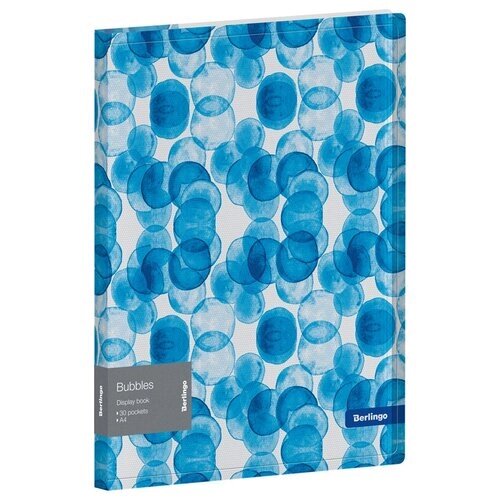 Berlingo Папка с 30 вкладышами и внутренним карманом Bubbles А4, пластик, синий от компании М.Видео - фото 1