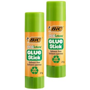 BIC Glue Stick ECOlutions Клей-карандаш прозрачный, твёрдый, 2 упаковки.