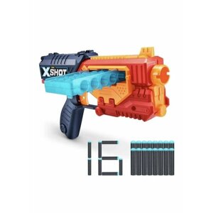 Бластер ZURU X-SHOT Quick Slide с мягкими снарядами (16 шт.)