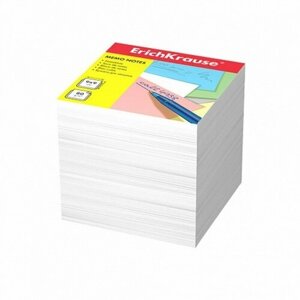 Блок бумаги для записей ErichKrause, 9 x 9 x 9 cм, белизна бумаги 98%плотность 80 г/м2, люкс, белый (комплект из 5 шт)