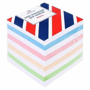 Блок для записей Attomex "Куб", бумажный, цветной, 90х90х90 мм, непроклеенный, 65 г/м2, белизна 90%2012601)