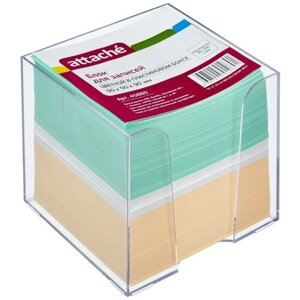 Блок-кубик Attache в стакане, 9*9*9 см, цветной блок, 80 г