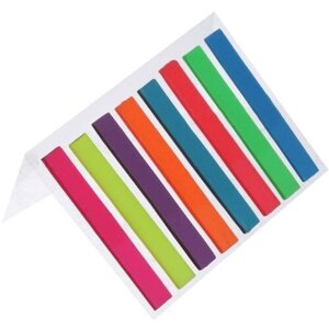 Блок-закладки с липким краем 6 мм х 48 мм, пластик, 20 листов, флуоресцентный, 8 цветов, 2 штуки