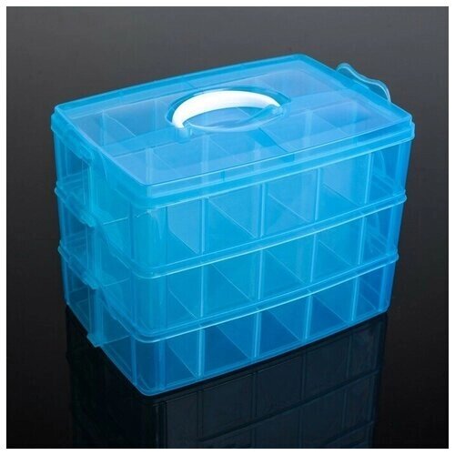 Бокс пластиковый для хранения, 3 яруса, 30 ячеек, 25x17x18 см, цвет микс от компании М.Видео - фото 1