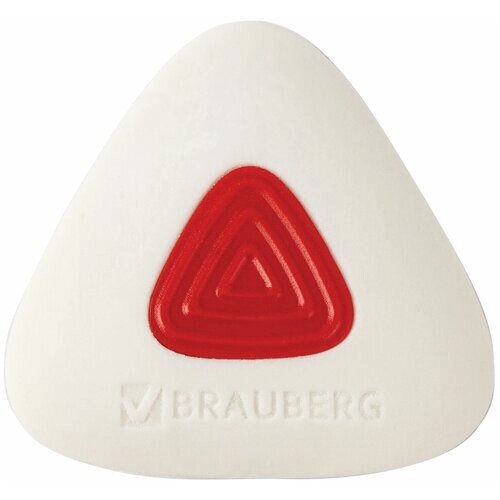 Brauberg Ластик "Trios PRO", 36х36х9 мм, белый, треугольный, красный пластиковый держатель, 229559, 36 шт. от компании М.Видео - фото 1