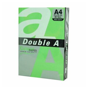 Бумага цветная DOUBLE A, А4, 80 г/м2, 500 л, интенсив, зелёная