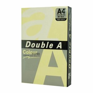 Бумага цветная DOUBLE A, А4, 80 г/м2, 500 л, пастель, светло-желтая