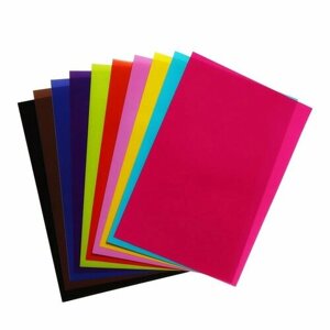 Бумага цветная формат А4 10 листов 10 цветов самоклеящаяся мет, плотность 70г/м3,11мкр