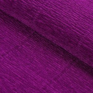Бумага для упаковки и поделокгофрированная, фиолетовая, однотонная, двусторонняя, рулон 1 шт, 0,5 х 2,5 м
