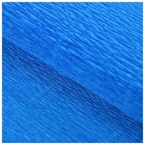 Бумага для упаковок и поделок, Cartotecnica Rossi, гофрированная, васильковая, синяя, однотонная, двусторонняя, рулон 1 шт., 0,5 х 2,5 м