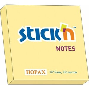 Бумага для заметок с клеевым краем STICK'N HOPAX, 76*76 мм, оранжевый, 100 л (в упаковке 3 блока)