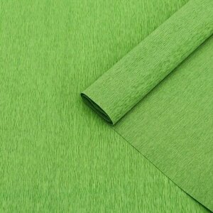 Бумага гофрированная 377 светло-зеленая,90 гр,50 см х 1,5 м