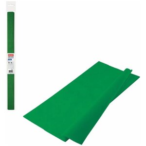 Бумага гофрированная/креповая, 32 г/м2, 50х250 см, темно-зеленая, в рулоне, BRAUBERG, 126537 - 10 шт.