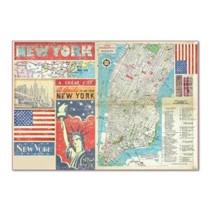 Бумага рисовая STAMPERIA, "Карта Нью-Йорка"