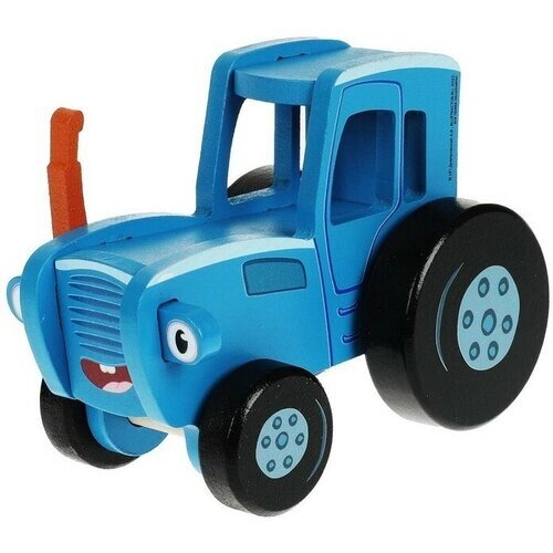 Буратино Игрушка деревянная «Объёмная каталка. Синий трактор» 12 см от компании М.Видео - фото 1