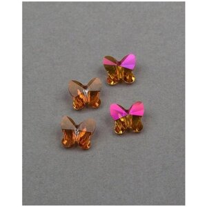 Бусины бабочки Swarovski, цвет Crystal Astral Pink (001-API), размер 8 мм, 4 шт.