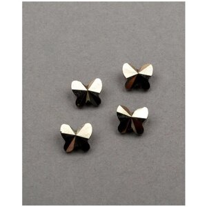 Бусины бабочки Swarovski, цвет Crystal Metallic Light Gold 2x (001-MLG2), размер 8 мм, 4 шт.