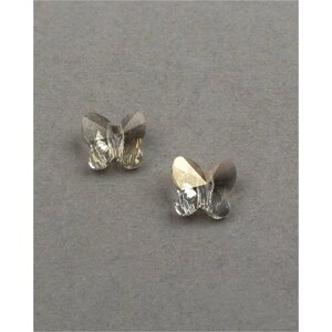 Бусины бабочки Swarovski, цвет Crystal Silver Shade (001-SSHA), размер 8 мм, 2 шт.