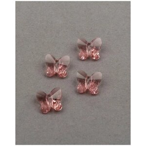 Бусины бабочки Swarovski, цвет Rose Peach (262), размер 8 мм, 4 шт.